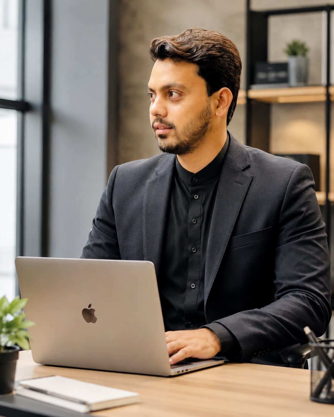 Ahmad Anwer working on a web development project